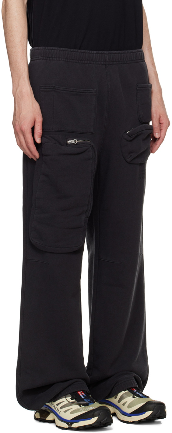 MM6 Maison Margiela Black Cargo Sweatpants MM6 Maison Margiela