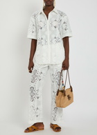 Borgo DE Nor Joshua Lace and Embroidered Trousers White