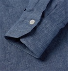 Boglioli - Slim-Fit Grandad-Collar Linen Shirt - Men - Blue