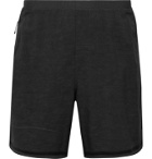 Lululemon - Pinnacle Jersey and Mesh-Trimmed Printed Stretch-Shell Running Shorts - Gray