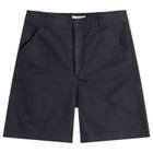 Norse Projects Men's Kvitfell Relaxed Twill Shorts in Dark Navy