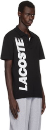 Lacoste Black Regular Fit 'Lacoste' Movement Printed Polo