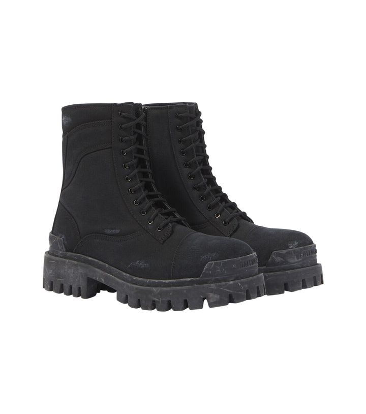 Photo: Balenciaga Combat Strike canvas lace-up boots