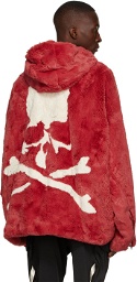 mastermind WORLD Red Faux-Fur Hooded Jacket