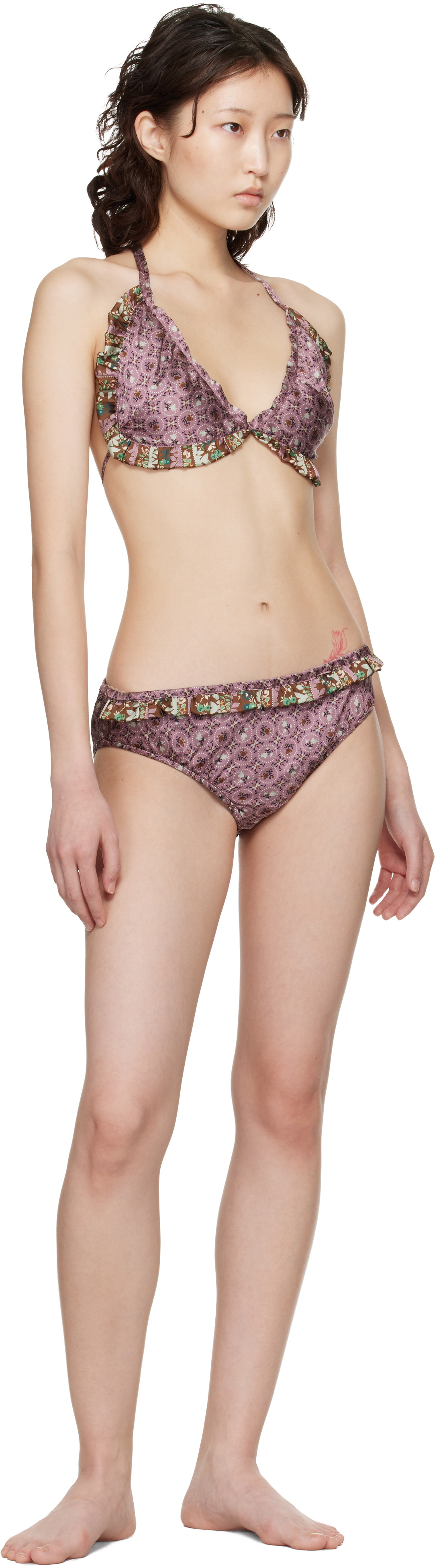 Anna Sui Purple Satin Bikini