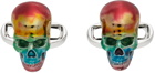 Paul Smith Multicolor Rainbow Skull Cufflinks