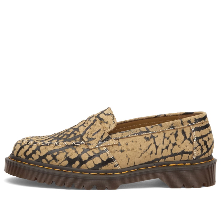 Photo: Dr. Martens Men's Delapre Penny Loafer Loafer in Teak/Black Wild Emboss Suede