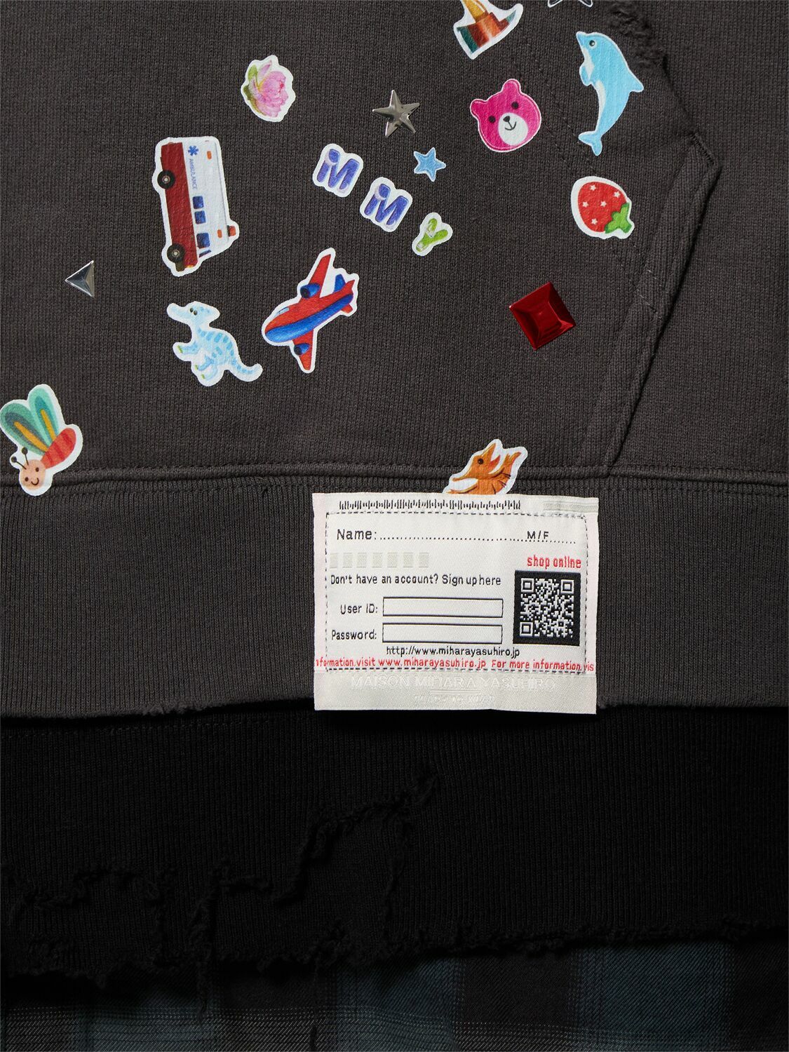 MIHARA YASUHIRO Sticker Triple-layered Cotton Hoodie Maison