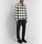 AMI - Windowpane-Checked Virgin Wool Overshirt - Neutrals