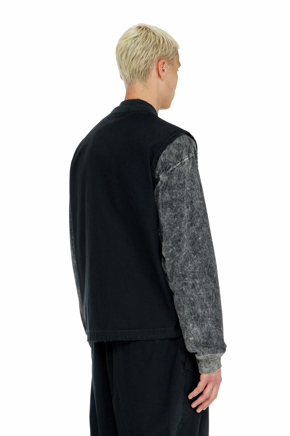 Diesel Cotton ripstop vest with Oval D patch - Jackets Mens in Black