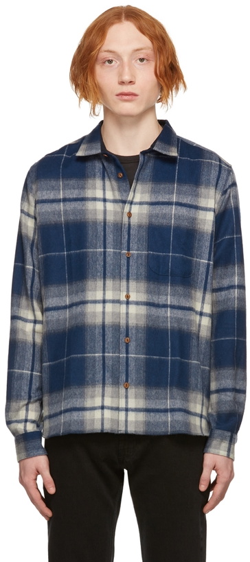 Photo: YMC Blue Wool Curtis Shirt