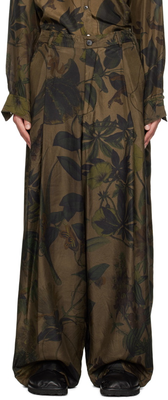 Photo: Dries Van Noten Brown Printed Trousers