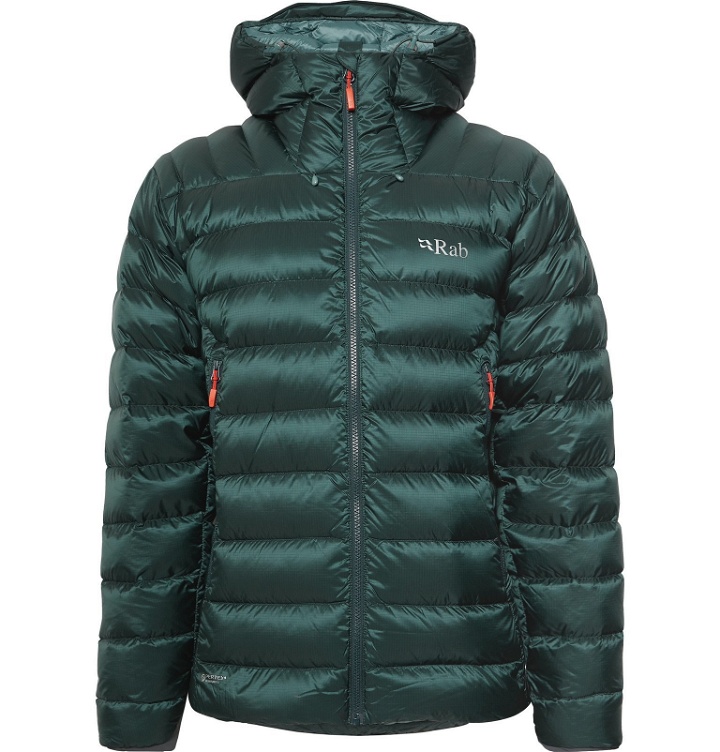 Photo: Rab - Electron Quilted Pertex Quantum Pro Hooded Down Jacket - Green