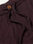 SMR Days - Striped Cotton Shorts - Purple
