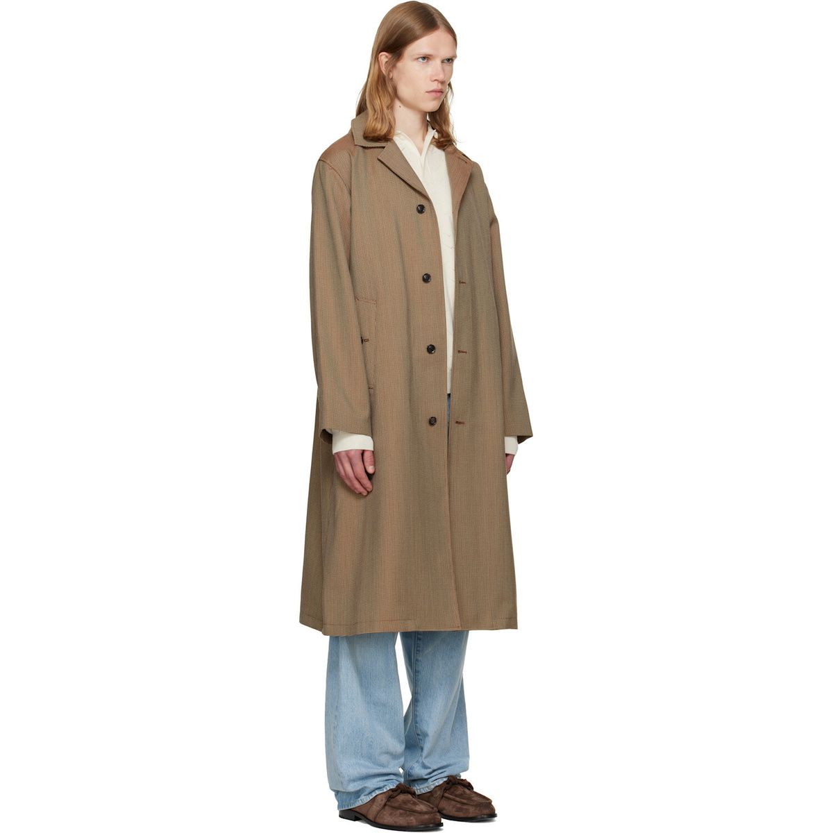 vowels Beige Spit Raglan Coat