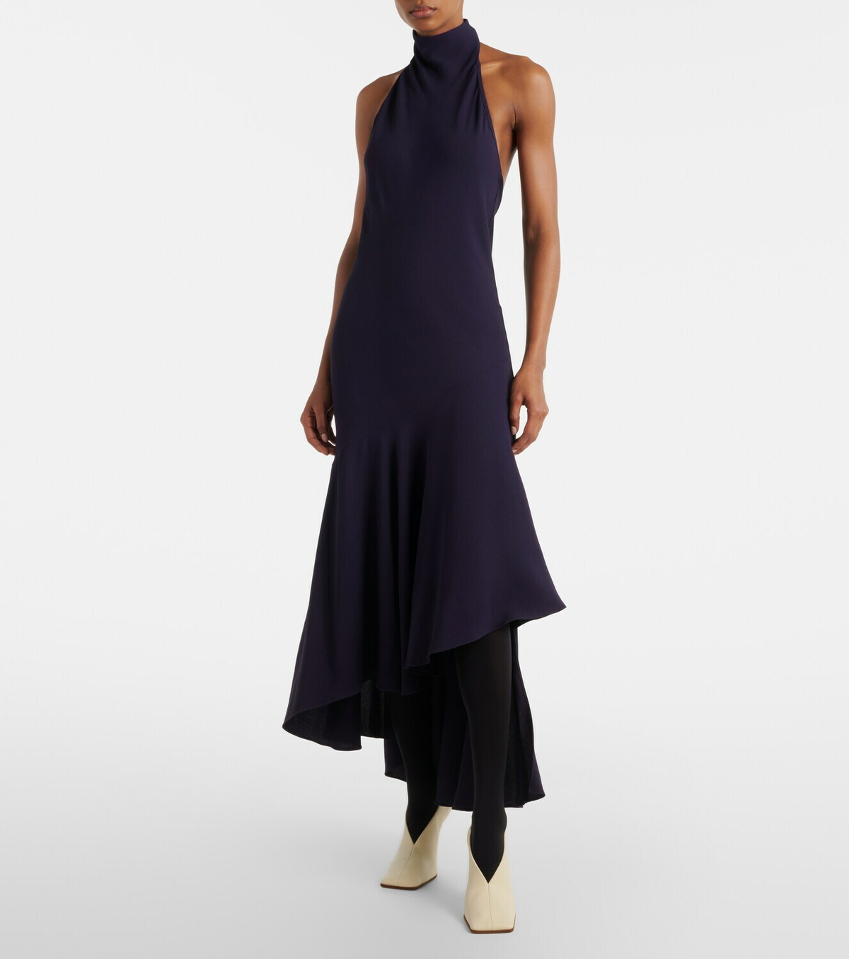 Alaïa Asymmetric halterneck midi dress