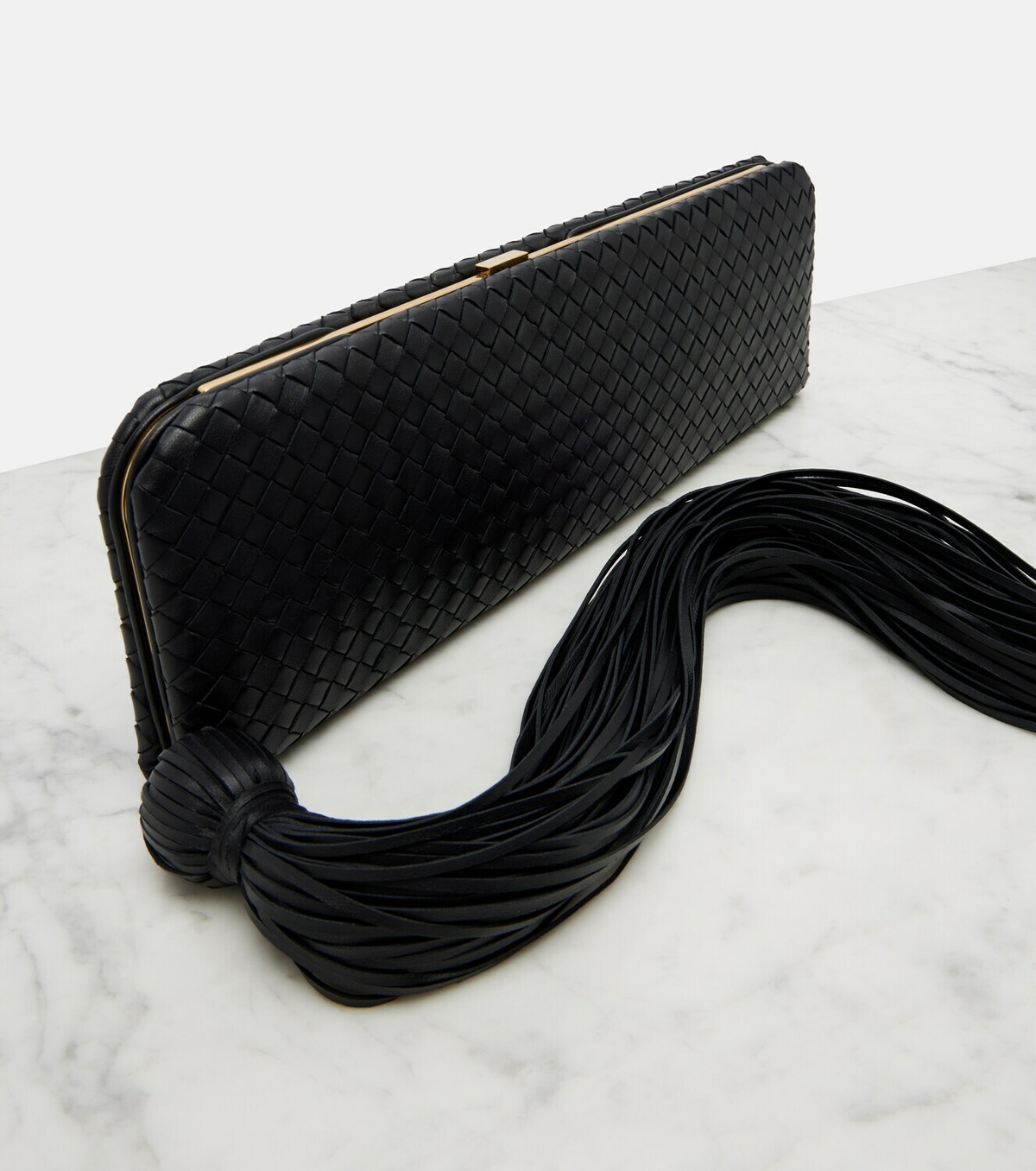 Bottega Veneta Serata Intrecciato leather clutch
