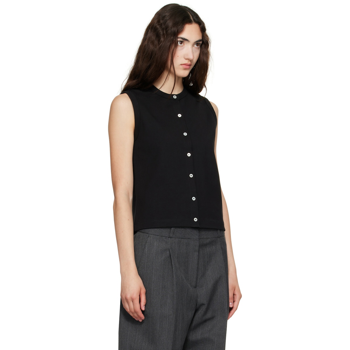 FLORE FLORE Black Poppy Sleeveless Cardigan