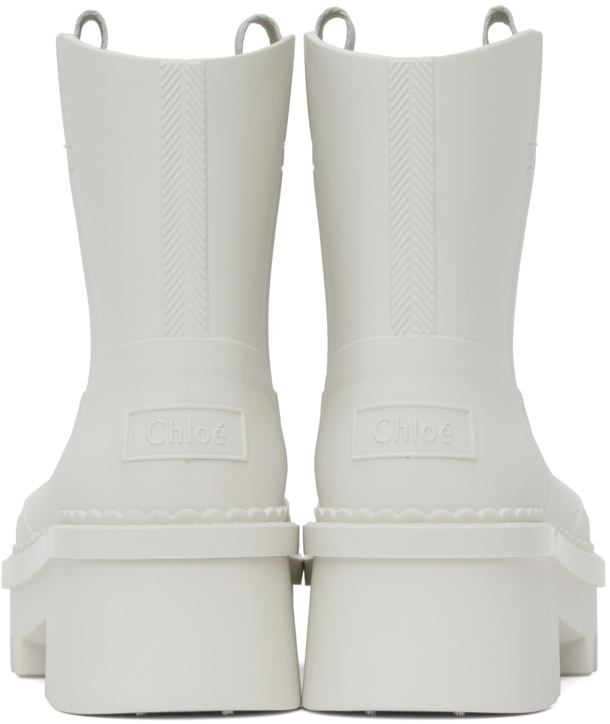 Chloé White Raina Rain Boots