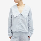 Deiji Studios Women's OS Collared Stripe Shirt in Dream Stripe