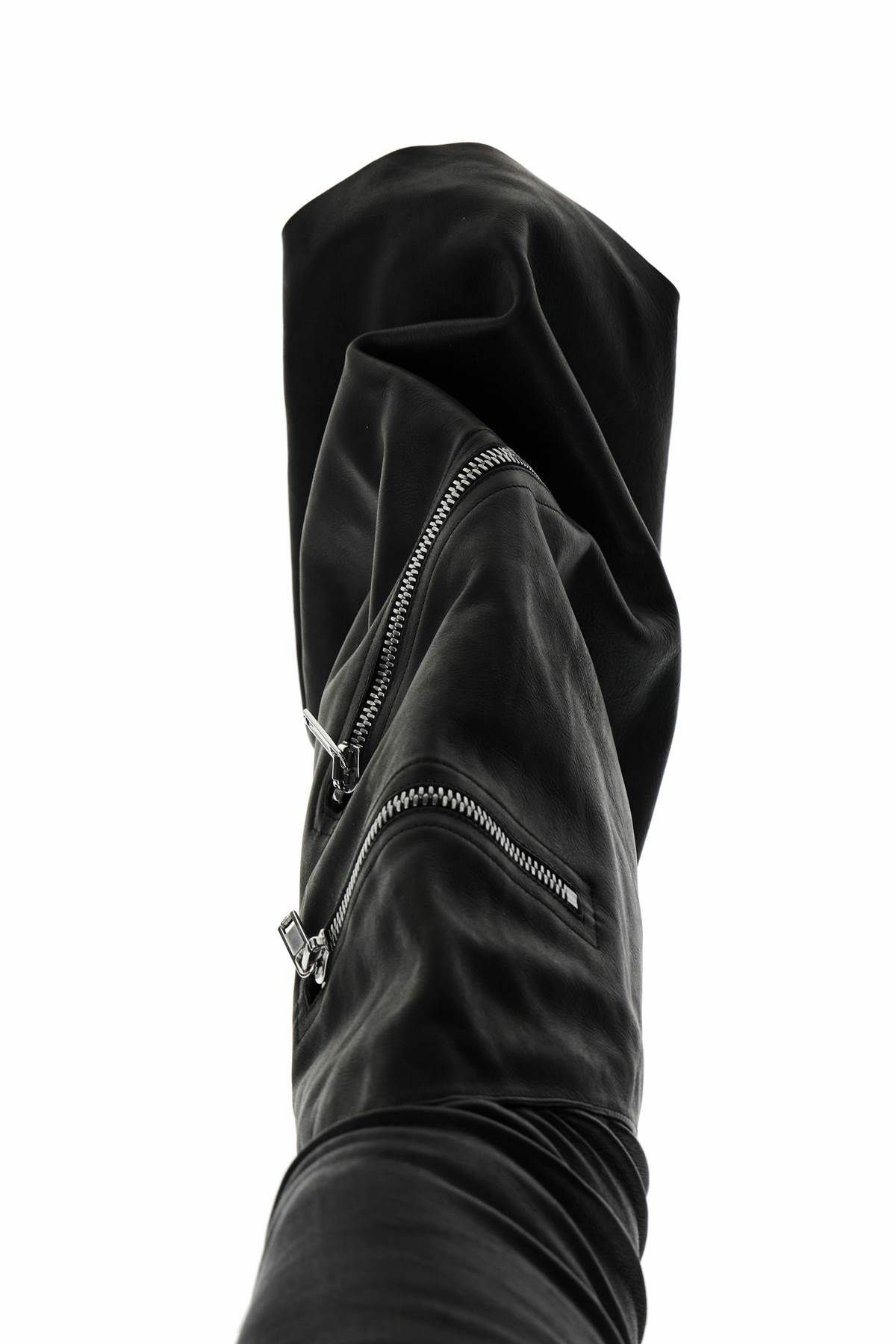 RICK OWENS cargo flares sneak leather boots Black Rick Owens