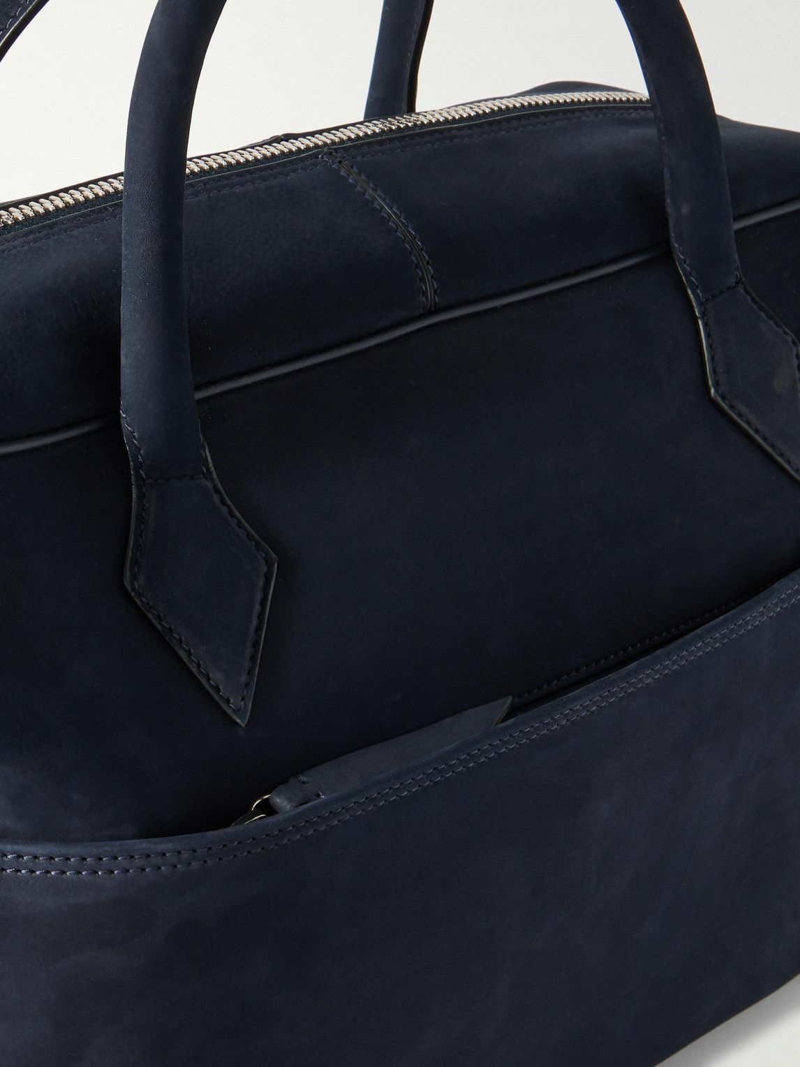 Métier - Closer All Day Leather-Trimmed Nubuck Briefcase