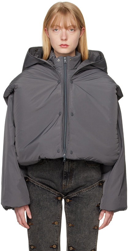 Photo: Y/Project Gray Snap Off Puffer Jacket