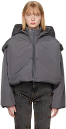 Y/Project Gray Snap Off Puffer Jacket
