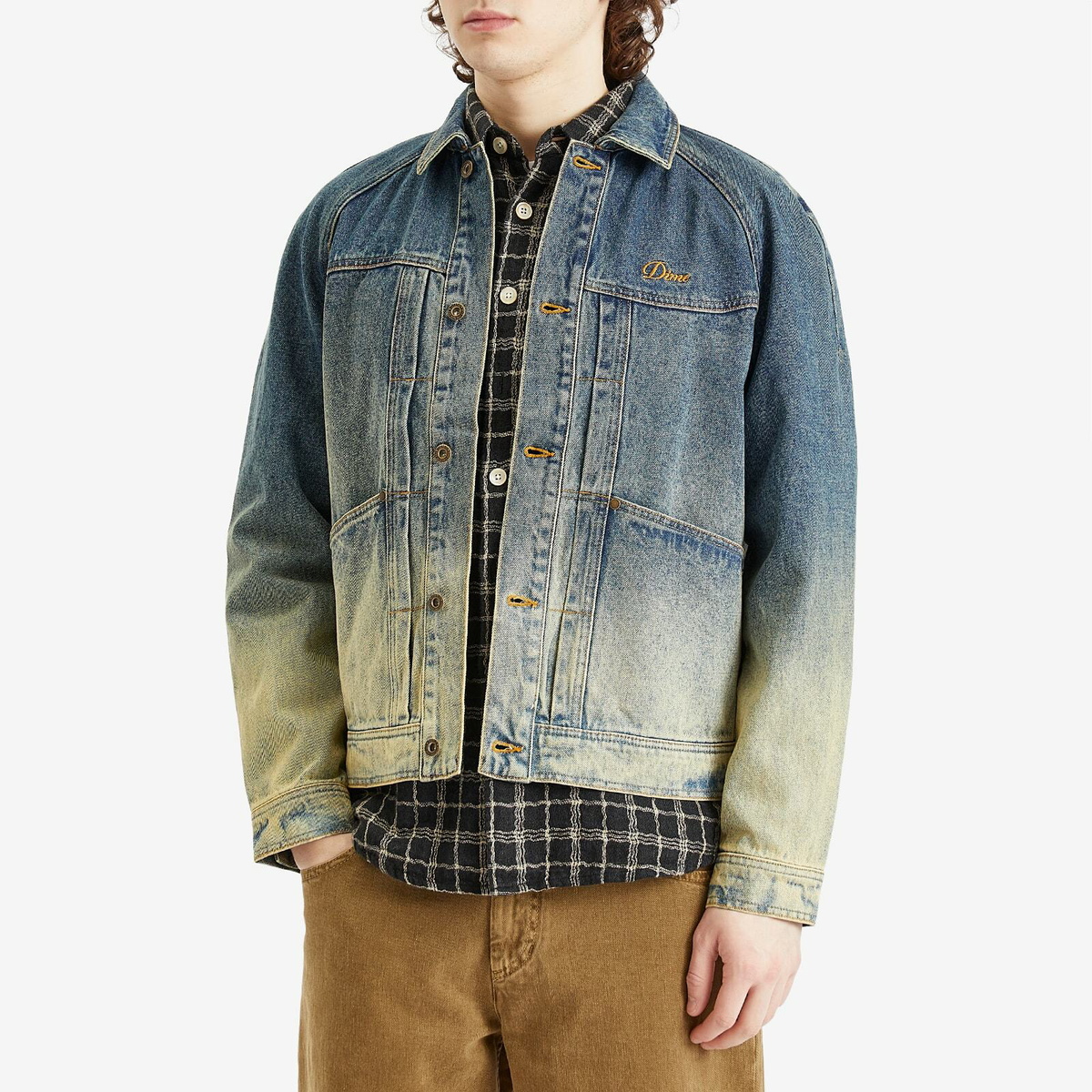 Dime Men's Denim Jacket in Dipped Sandblasted Indigo