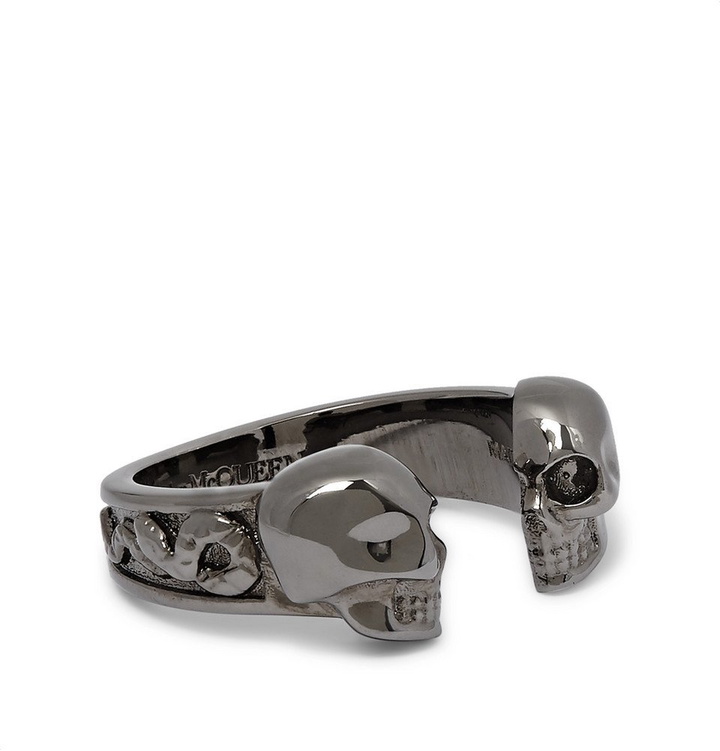 Photo: Alexander McQueen - Skull Gunmetal-Tone Ring - Black