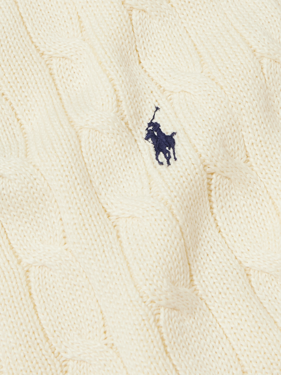 Polo Ralph Lauren - Logo-Embroidered Cable-Knit Cotton Vest - Neutrals