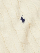 Polo Ralph Lauren - Logo-Embroidered Cable-Knit Cotton Vest - Neutrals