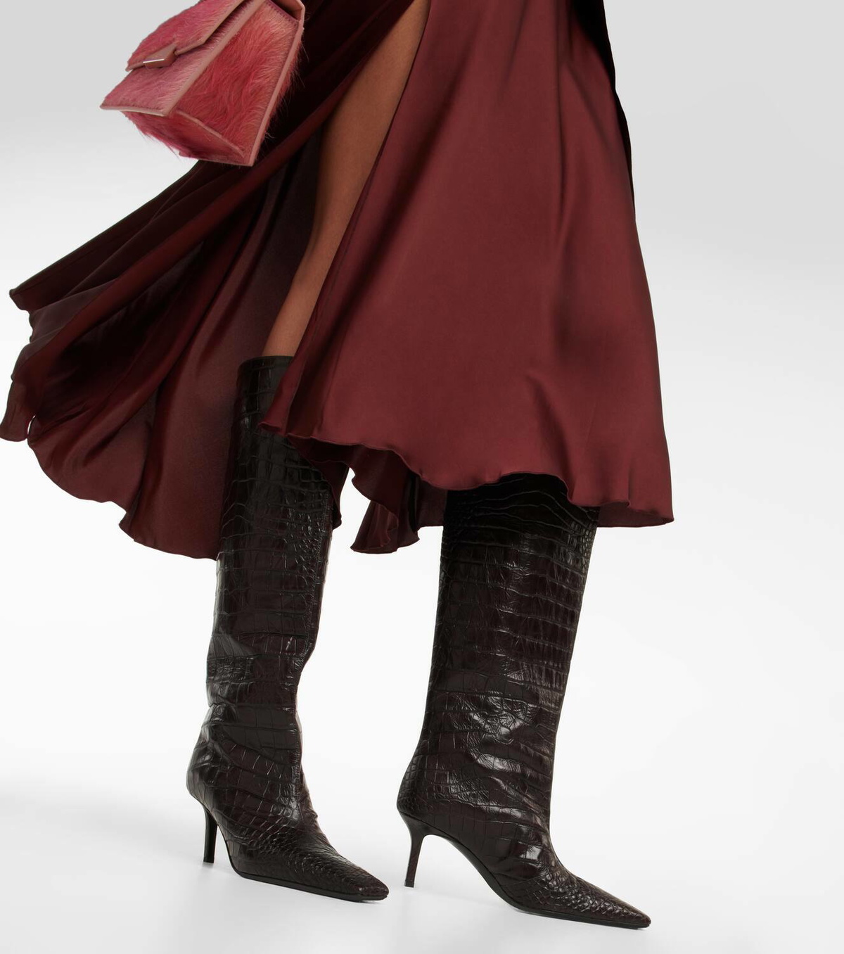 Acne Studios Croc-effect leather boots