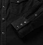 rag & bone - Beck Garment-Dyed Cotton-Corduroy Western Shirt - Black