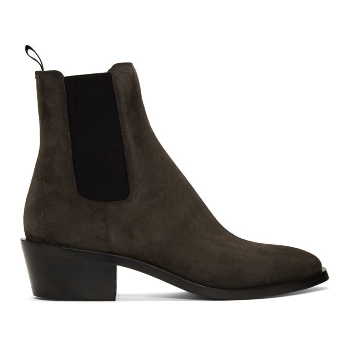 Photo: Givenchy Grey Suede Chelsea Boots