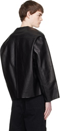 Entire Studios Black Minimal Leather Jacket