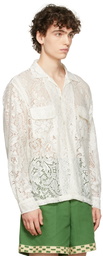 Bode Off-White Quaker Lace Long Sleeve Shirt