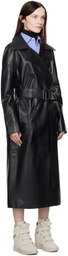 Stand Studio Black Paris Leather Coat