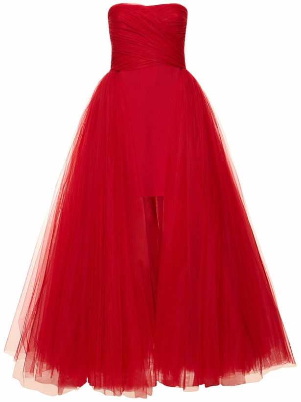 Photo: GIAMBATTISTA VALLI Strapless Asymmetric Tulle Mini Dress