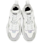 AAPE by A Bathing Ape White and Grey Iridescent Dimension Sneakers