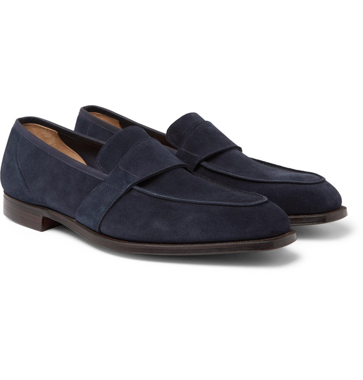 Photo: George Cleverley - Owen Leather Penny Loafers - Blue