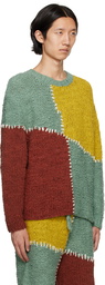 The Elder Statesman Multicolor Paneled Sweater