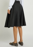 Ganni Belted Twill Midi Wrap Skirt Black