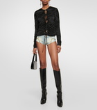 Blumarine - Embellished denim shorts