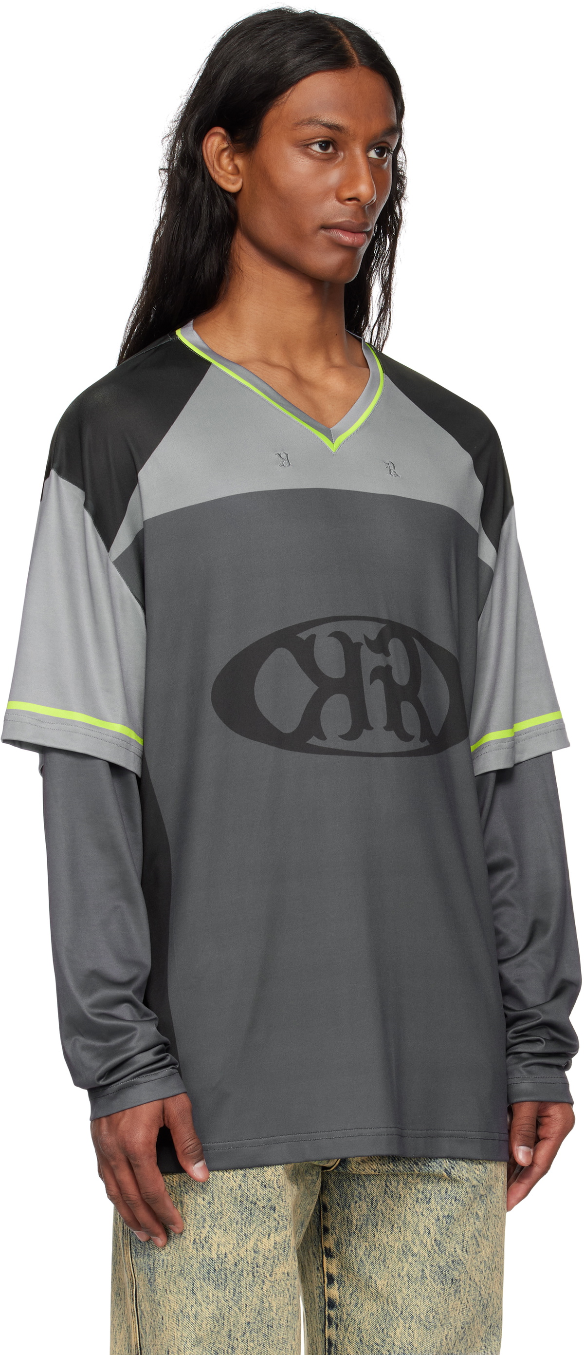 KUSIKOHC Gray Baseball Long Sleeve T-shirt