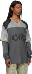 KUSIKOHC Gray Baseball Long Sleeve T-shirt