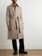 Richard James - Belted Herringbone Virgin Wool Coat - Brown