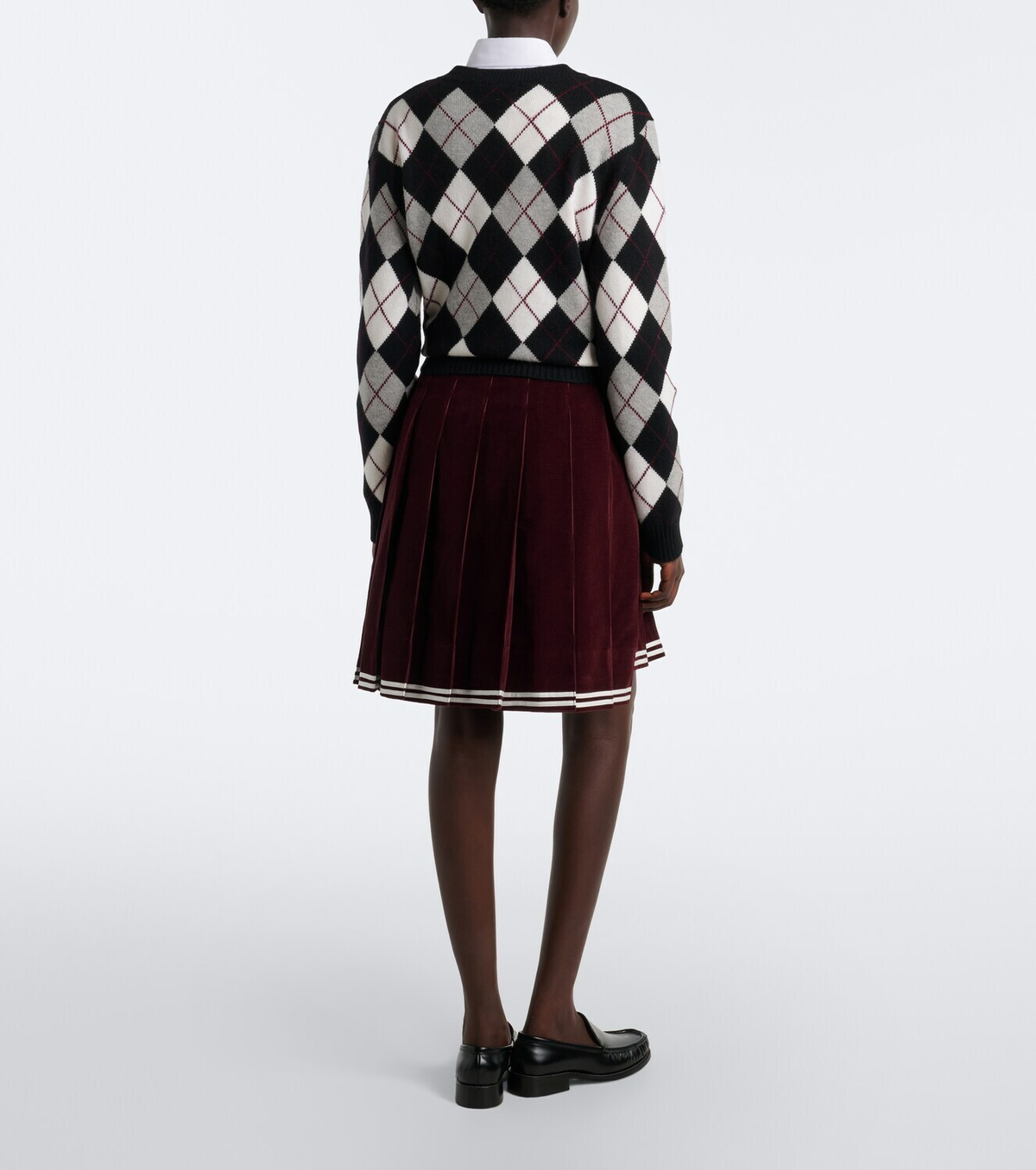 Thom Browne Cotton corduroy pleated miniskirt