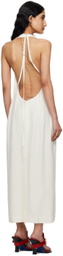 St. Agni Off-White Asymm Belt Back Midi Dress