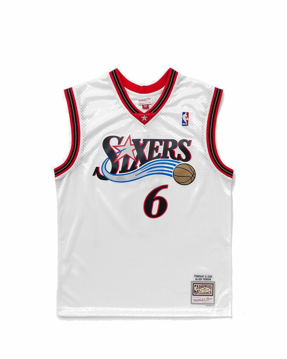 Photo: Mitchell & Ness Nba Swingman Jersey Philadelphia 76 Ers All Star 2002 03 Allen Iverson #6 White - Mens - Shortsleeves